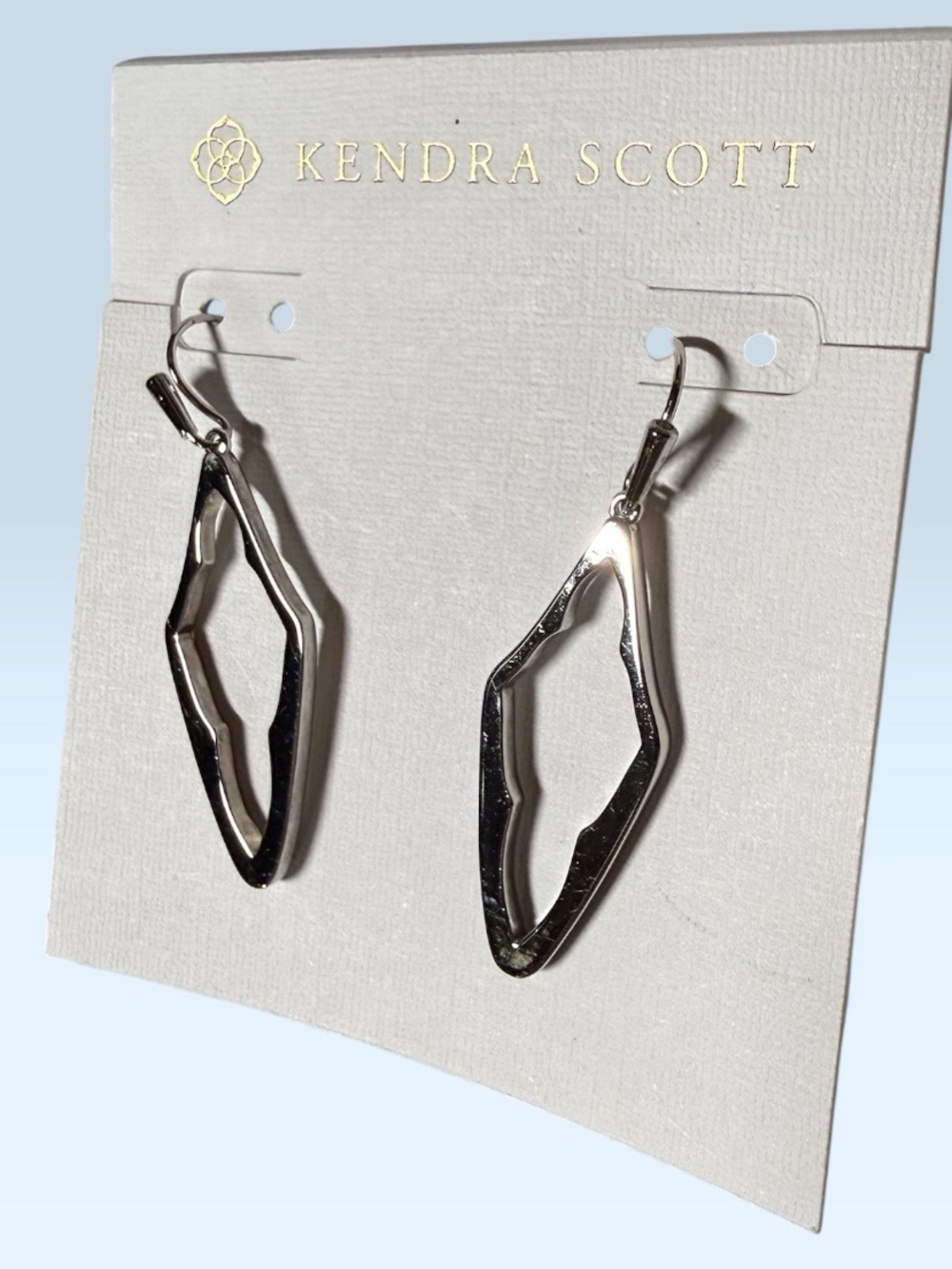 Kendra Scott Elongated Abbie Open Frame Earrings in a silver finish